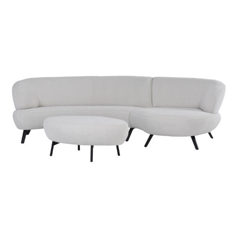 Hoekbank Leziano Silvercream