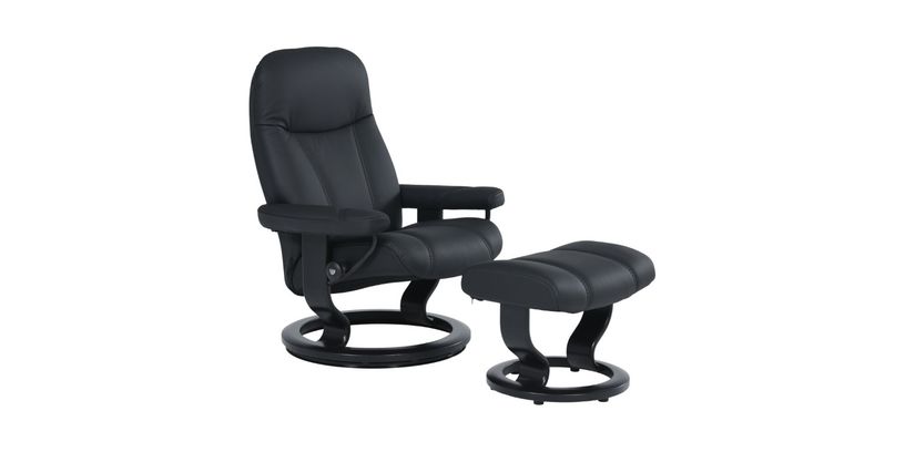 Stressless Fauteuil Met Hocker Consul Zwart