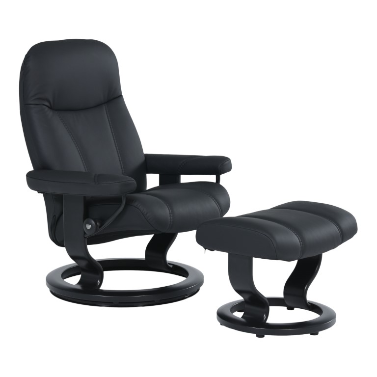 Stressless Fauteuil Met Hocker Consul Zwart