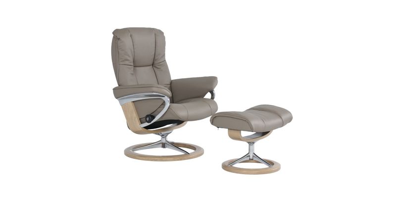 Stressless Fauteuil + Hocker Mayfair Donkergrijs