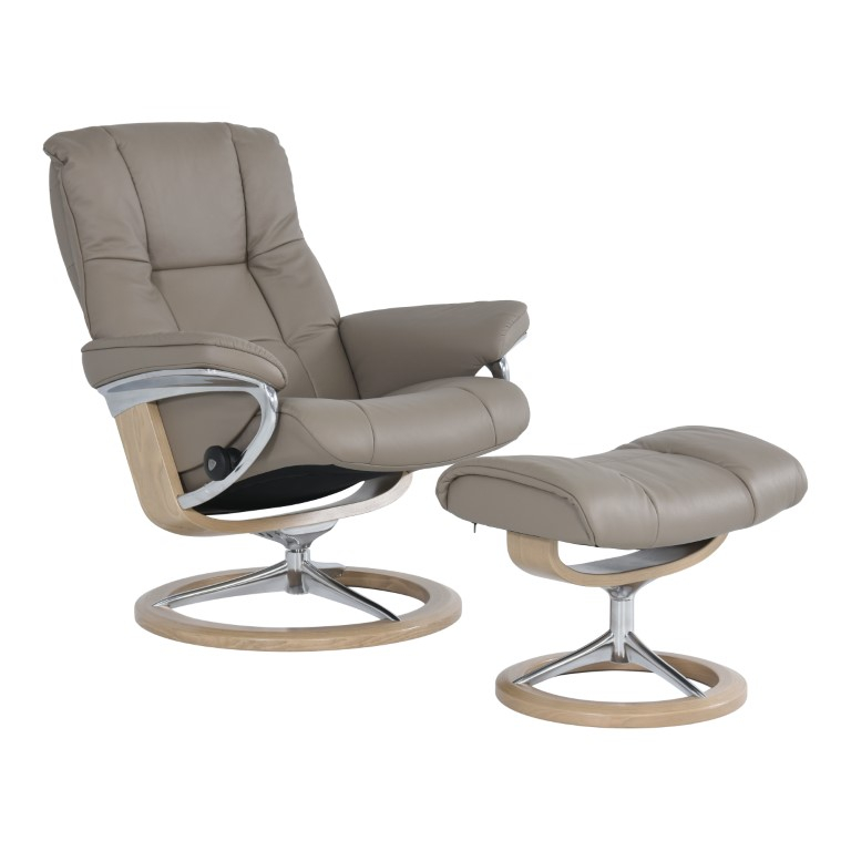 Stressless Fauteuil + Hocker Mayfair Donkergrijs