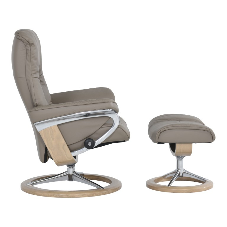 Stressless Fauteuil + Hocker Mayfair Donkergrijs
