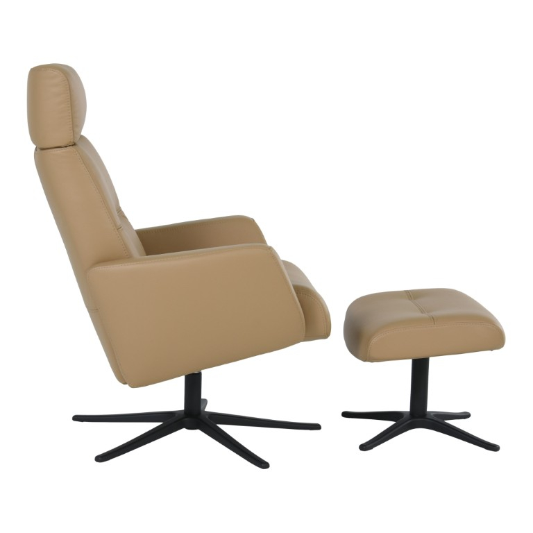 Relaxfauteuil en Hocker Parthos Bruin
