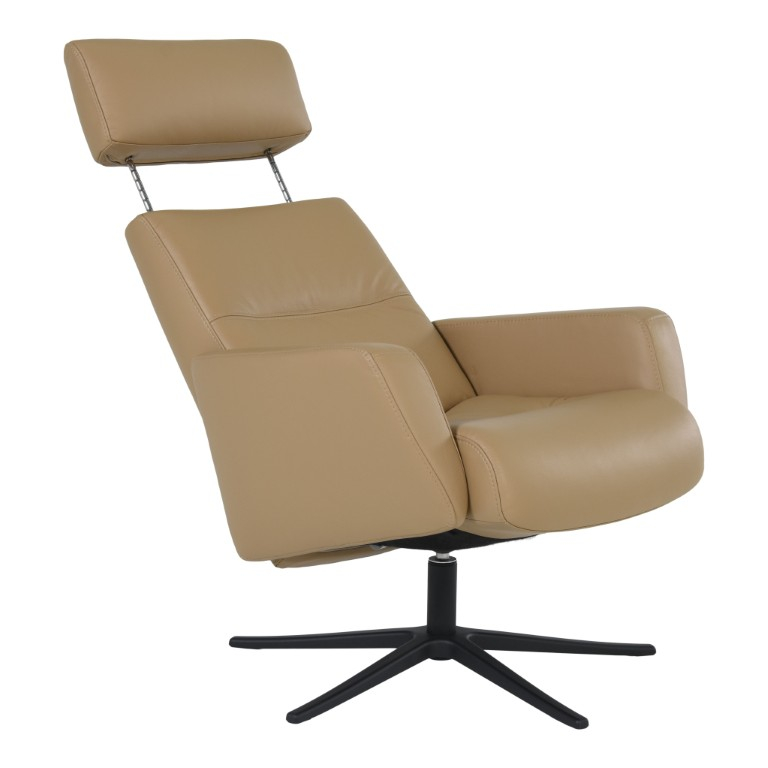 Relaxfauteuil en Hocker Parthos Bruin