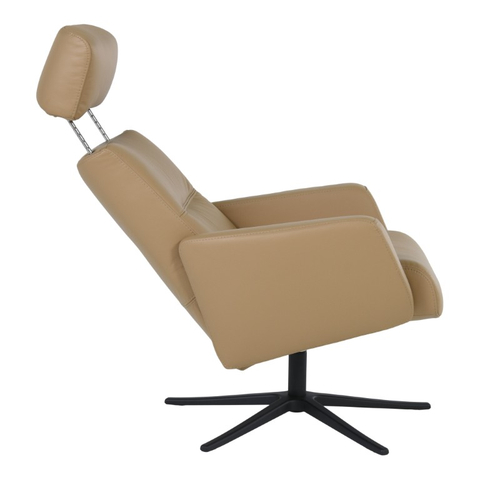 Relaxfauteuil en Hocker Parthos Bruin