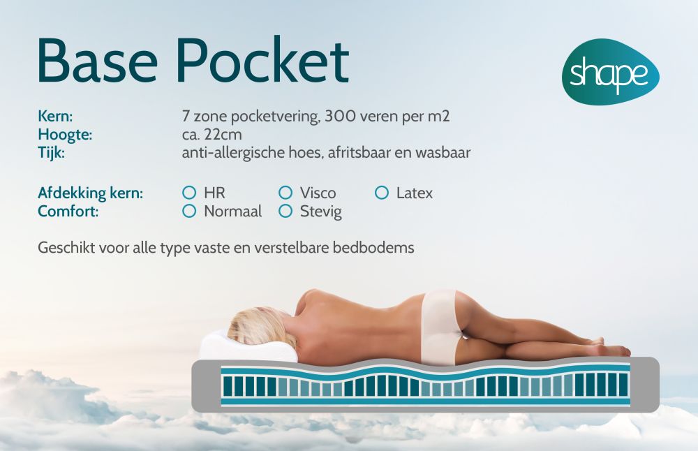 Shape Matras Base Pocket/HR 120x200 Stevig