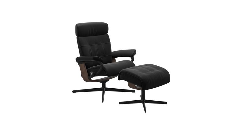 Stressless Relaxfauteuil Erik M + Hocker Black