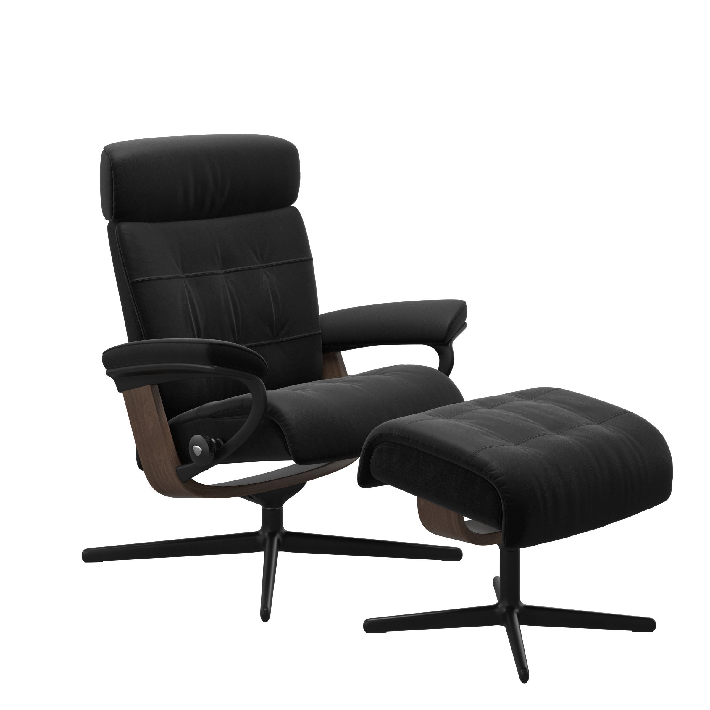 Stressless Relaxfauteuil Erik M + Hocker Black