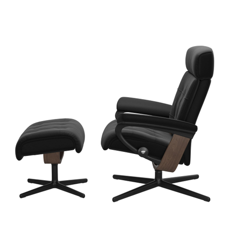 Stressless Relaxfauteuil Erik M + Hocker Black