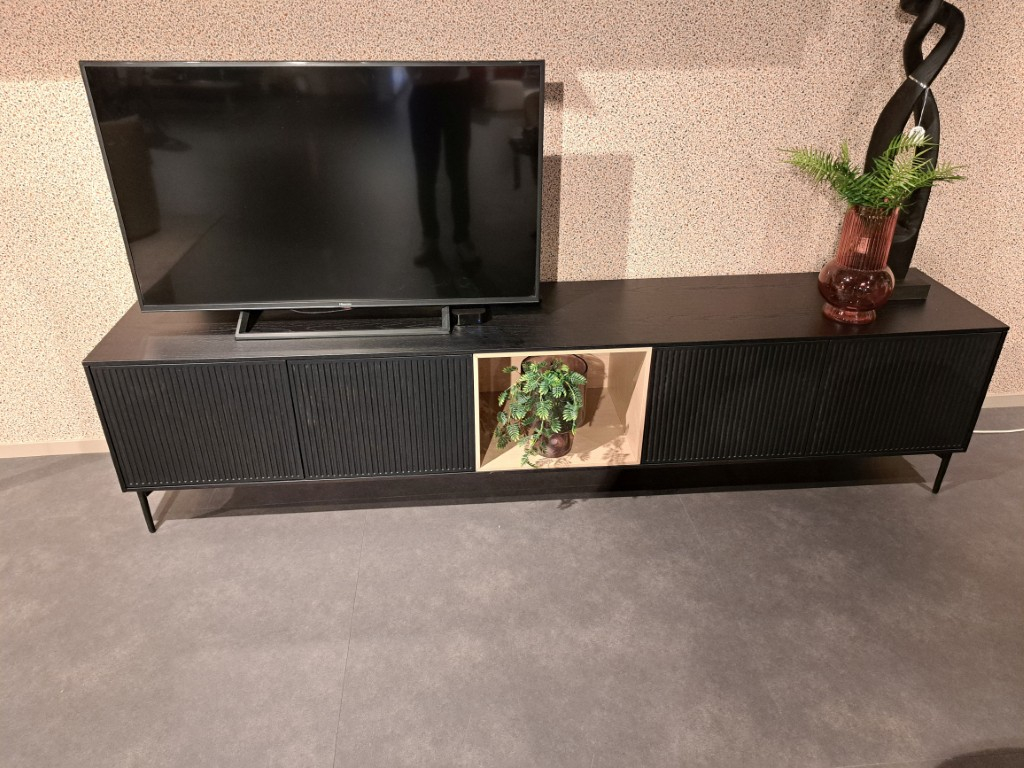 (Showroommodel)Tv-Meubel Adatto Staand Zwart/Eiken