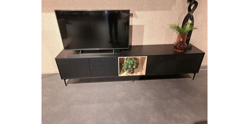 (Showroommodel)Tv-Meubel Adatto Staand Zwart/Eiken