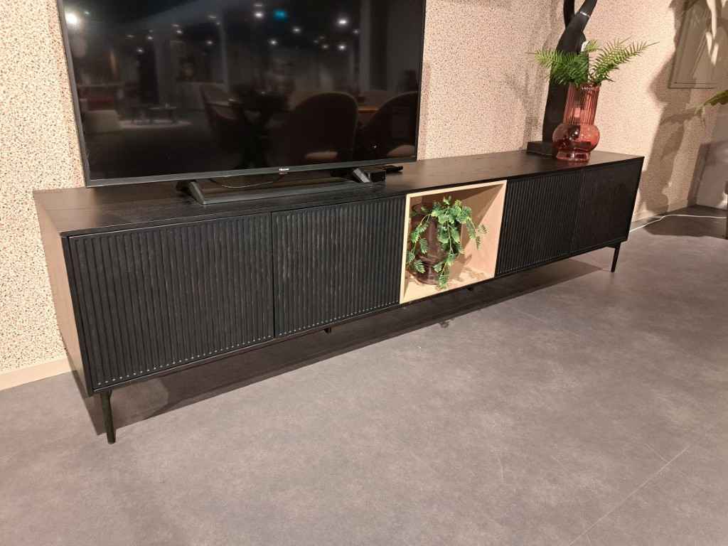 (Showroommodel)Tv-Meubel Adatto Staand Zwart/Eiken