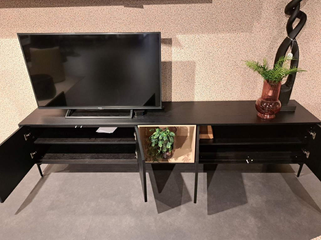 (Showroommodel)Tv-Meubel Adatto Staand Zwart/Eiken