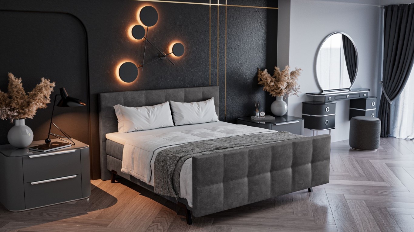 Boxspring Varese Vast Antraciet