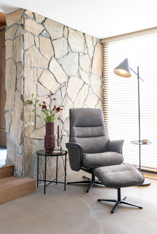 Henders & Hazel Fauteuil Lotis Met Poef Antraciet