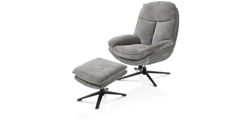 Henders & Hazel Fauteuil Florence Grijs Met Poef