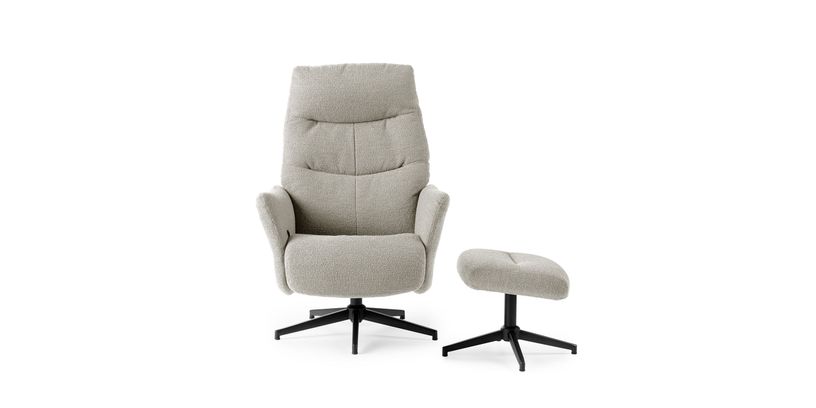 Feelings Relaxfauteuil Barna Met Hocker Beige