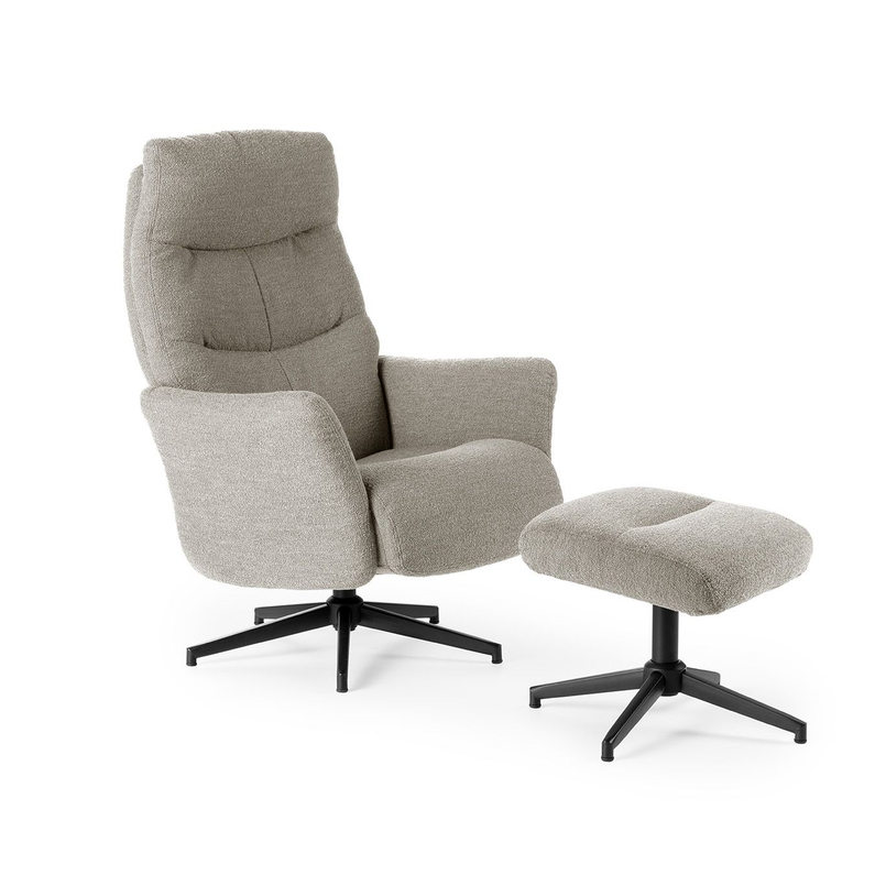 Feelings Relaxfauteuil Barna Met Hocker Beige