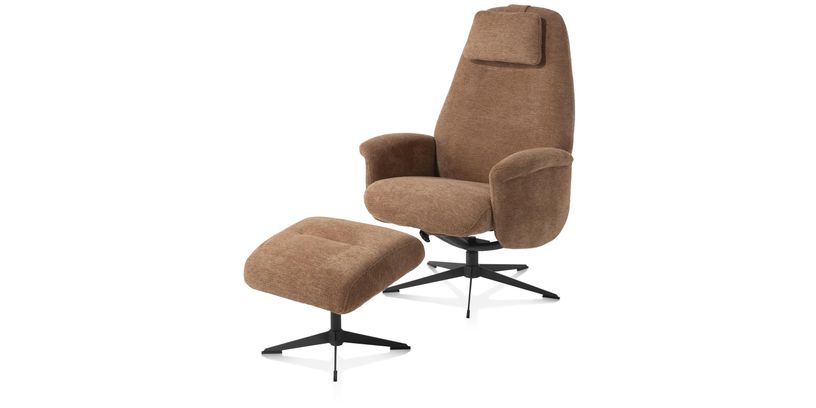 Xooon Relaxfauteuil Tonale Koper Incl. Poef