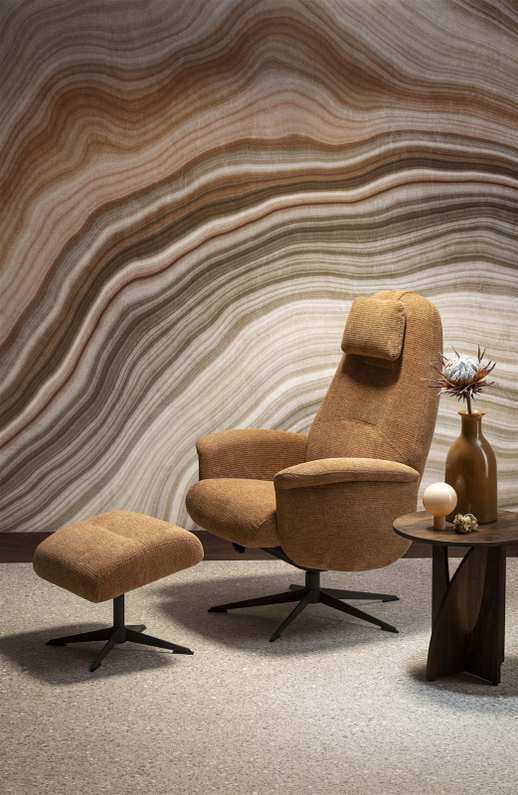 Xooon Relaxfauteuil Tonale Koper Incl. Poef