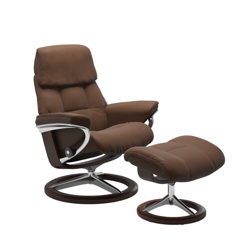 Stressless Relaxfauteuil Ruby M Warmbrown + Hocker