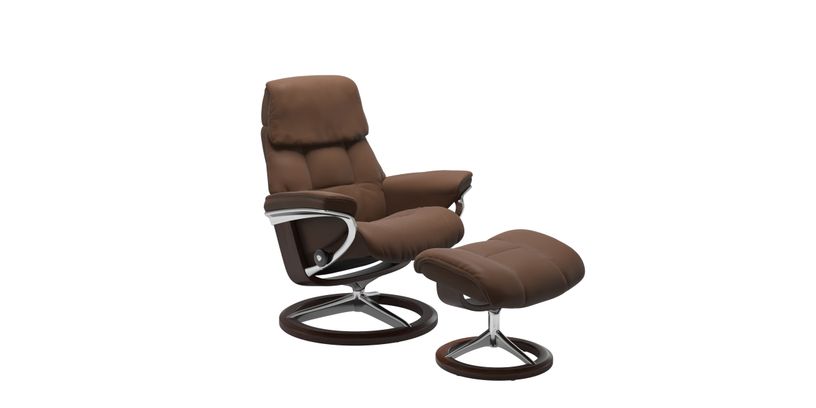 Stressless Relaxfauteuil Ruby M Warmbrown + Hocker