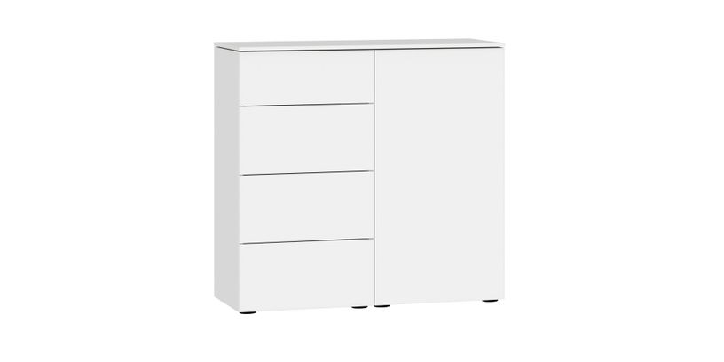 Commode 4 Laden + Deur Rechts Glas