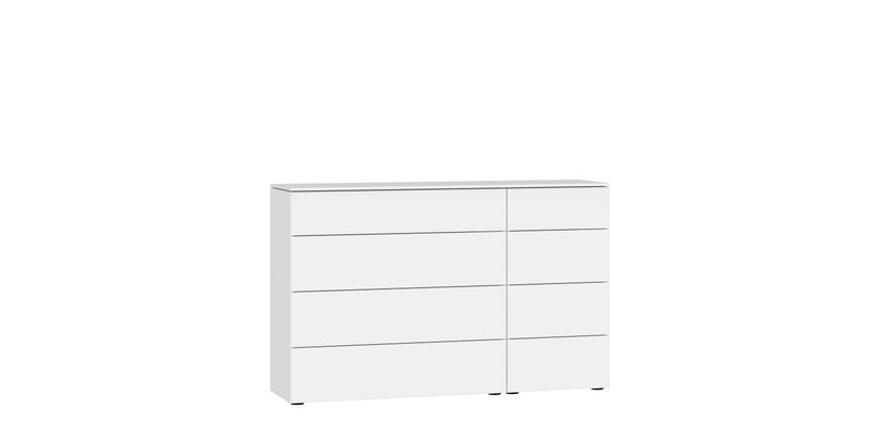 Commode 4 Laden Rechts Smal Glas