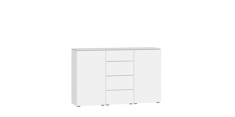 Commode 4 Laden Midden + 2 Deuren Glas