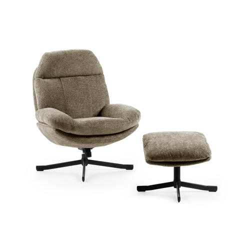 Feelings Relaxfauteuil Lenn Met Hocker Bruin