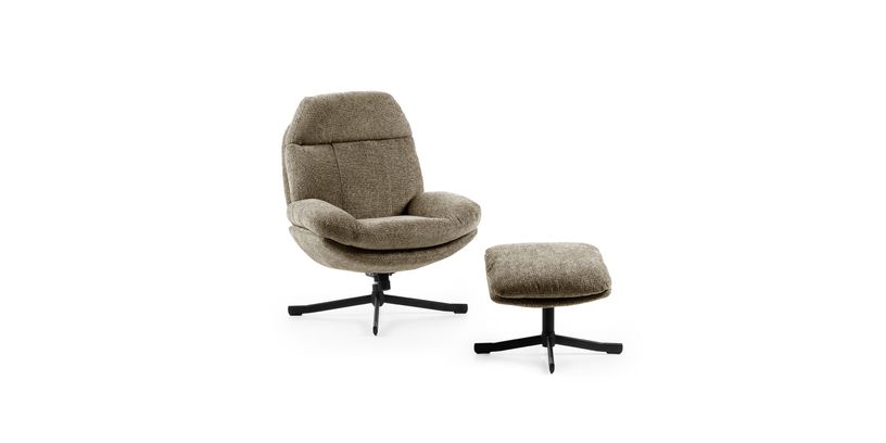 Feelings Relaxfauteuil Lenn Met Hocker Bruin
