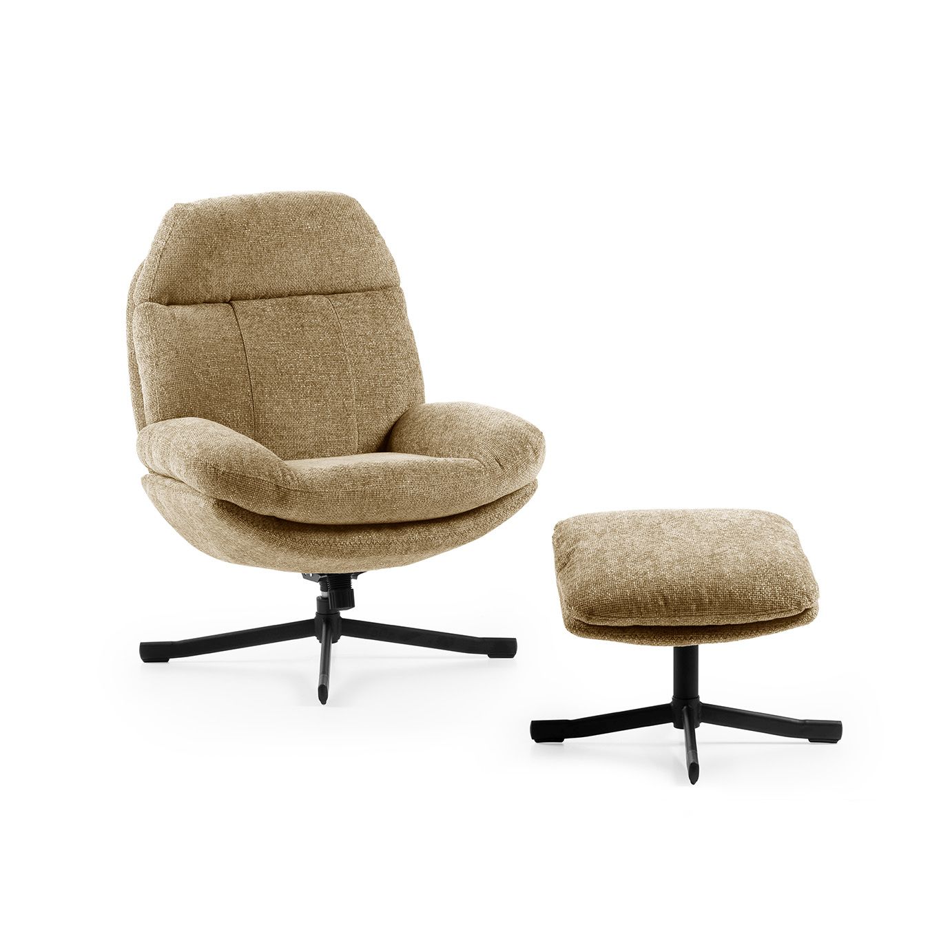 Feelings Relaxfauteuil Lenn Met Hocker Army