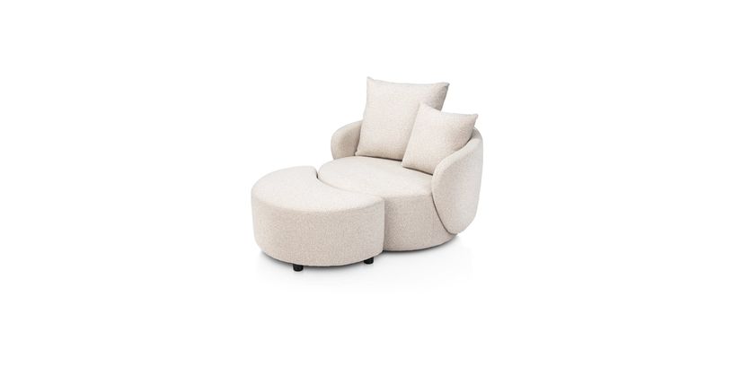 Henders & Hazel Draaifauteuil Elise Met Poef Beige