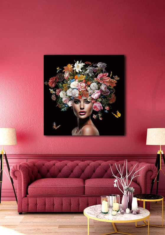 Wanddecoratie Beauty With Flowers