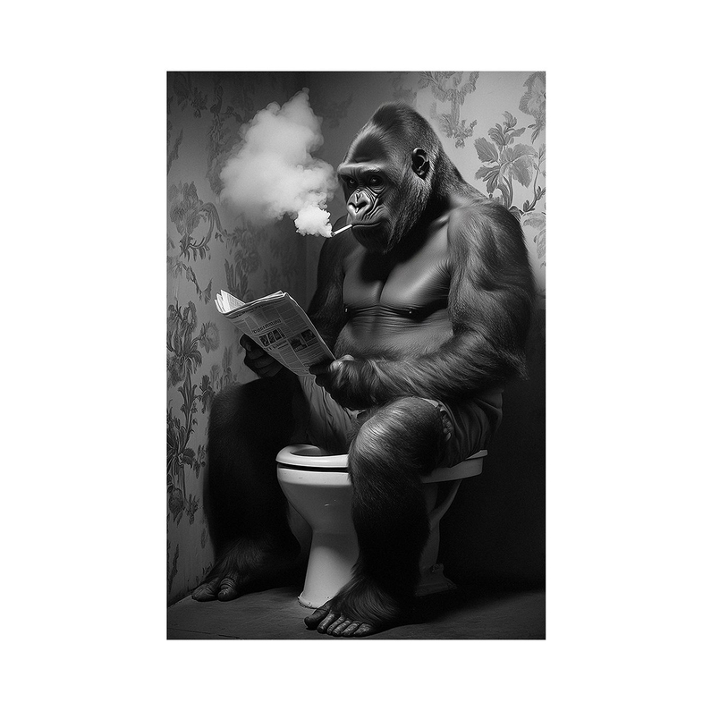 Feelings Wanddecoratie Gorillas Toilet