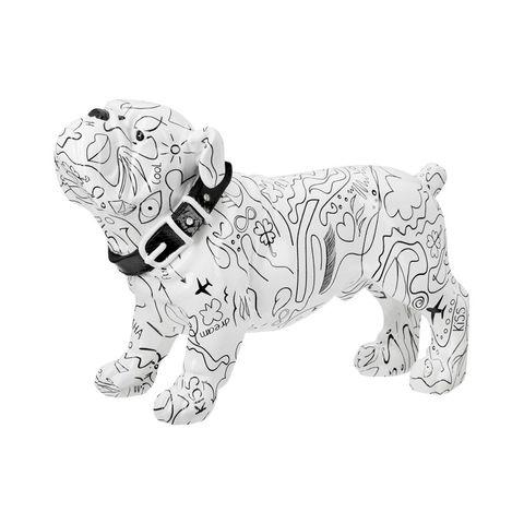 Feelings Beeld Ballon Bulldog Wit/Zwart