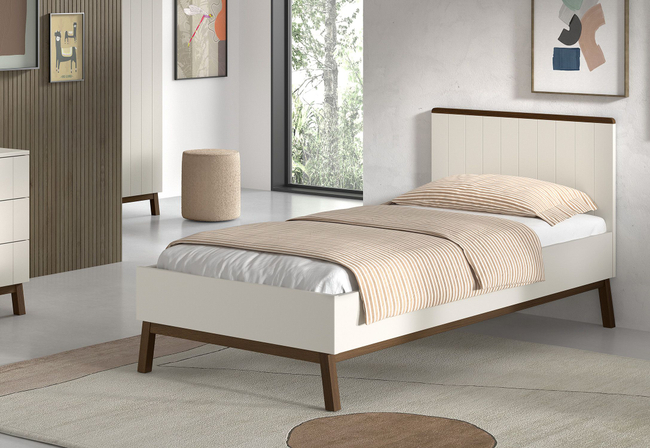 Vipack Bed Sezane Clay/Walnoot