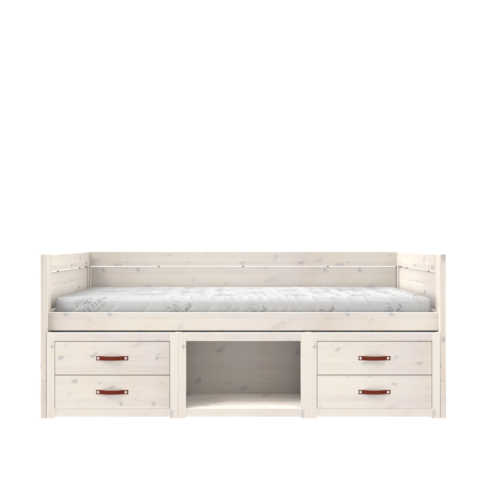 Lifetime Kajuitbed+Boekenkast/Rolb/Ex Greep Whitew