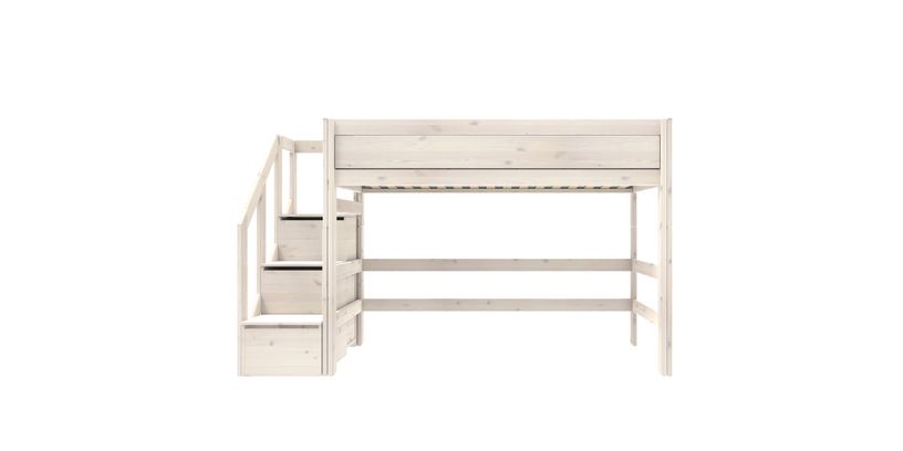 Lifetime Hoogslaper H:152+Trapkast/Luxe L. Whitew