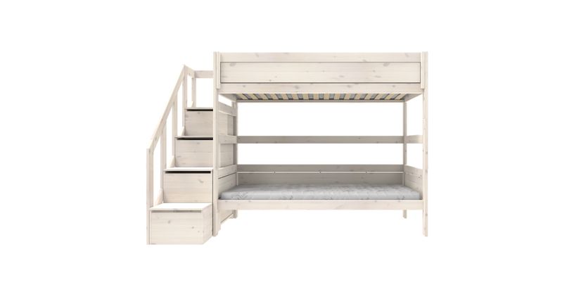 Lifetime Stapelbed Met Trapkast/Luxe L. Whitewash