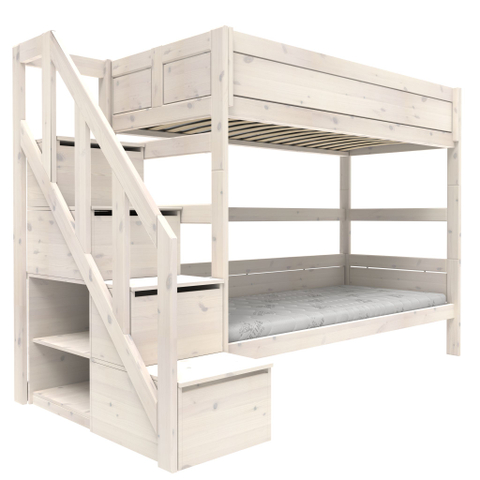 Lifetime Stapelbed Met Trapkast/Luxe L. Whitewash