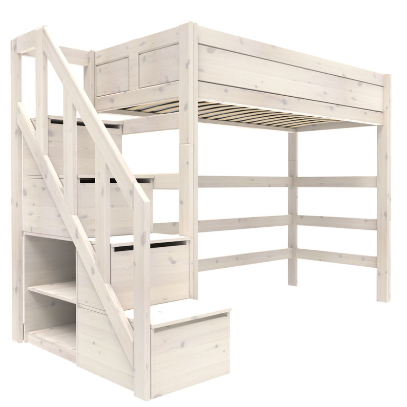 Lifetime Hoogslaper Met Trapkast /Luxe L. Whitew