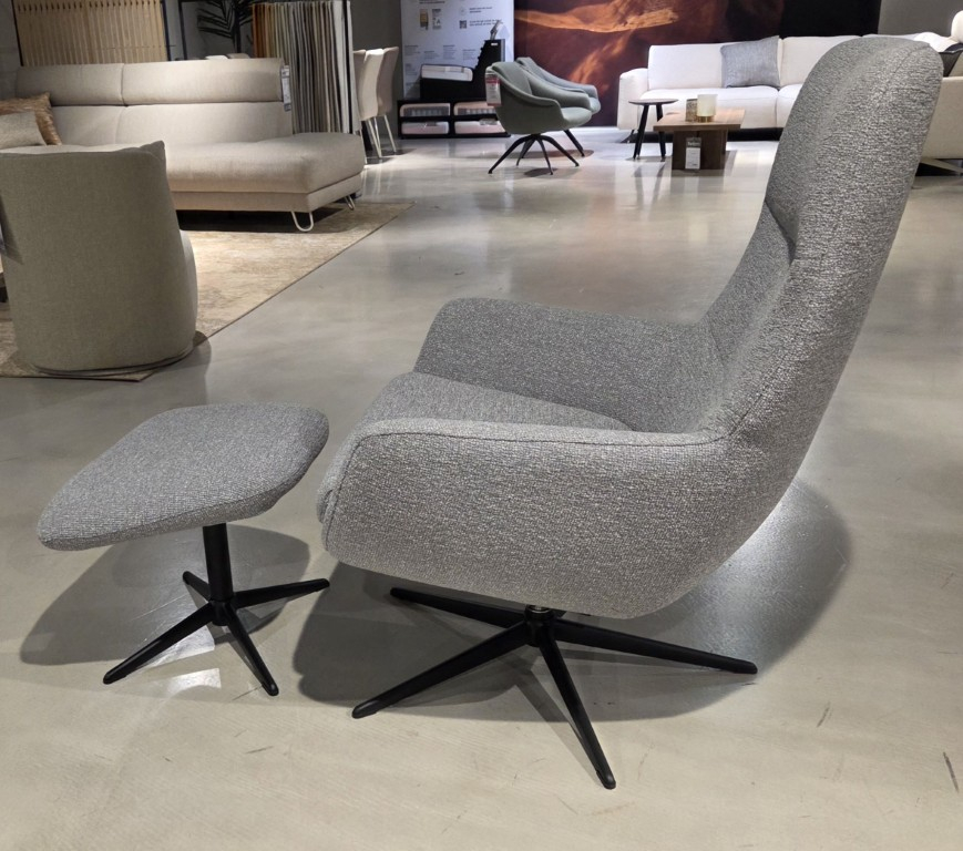 (Showroommodel)Topform Draaifauteuil&Hocker Faro