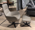 (Showroommodel)Topform Draaifauteuil&Hocker Faro