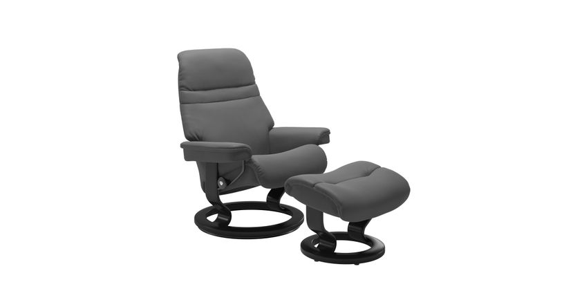 Stressless Fauteuil + Hocker Sunrise Large Grey