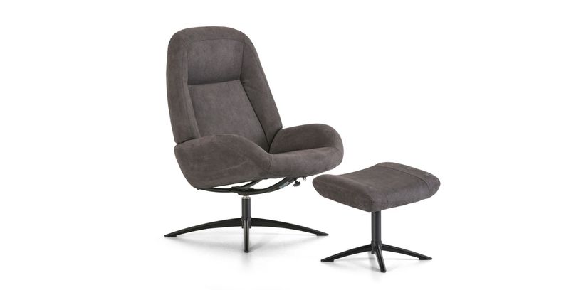 Montel Draaifauteuil+Hocker Shuffle Graphite