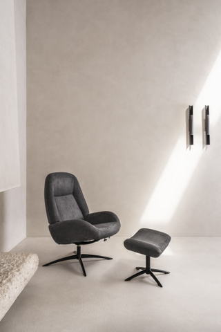 Montel Draaifauteuil+Hocker Shuffle Graphite