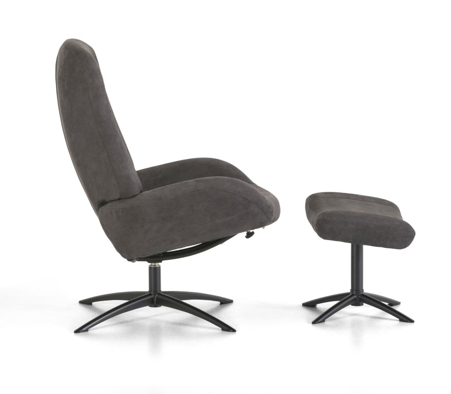 Montel Draaifauteuil+Hocker Shuffle Graphite