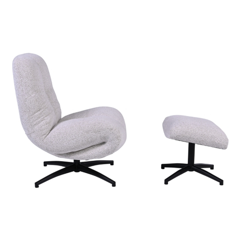 Draaifauteuil+Hocker Wendley Ivory