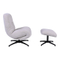 Draaifauteuil+Hocker Wendley Ivory